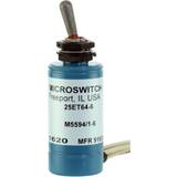 ET Series Toggle Switch, 1 pole, Electrically held- 2 position, Leadwire terminal, Standard Lever, Military Part Number M5594/1-6 -- 25ET64-6