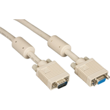 10FT VGA Video Cable with Ferrite Core, Beige, Male/Female -- EVNPS06-0010-MF