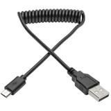 USB 2.0 A to Micro-B Coiled Cable (M/M), 3 ft. -- U050-003-COIL