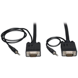 VGA Coax Monitor Cable with Audio, High Resolution Cable with RGB Coax (HD15 and 3.5mm M/M), 10-ft. -- P504-010