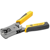 RJ11/RJ12/RJ45 Wire Crimper with Built-in Cable Tester -- T100-001-TST