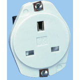 13A/250V White UK/Ireland Panel Mount Socket -- 88010621