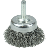 1 3/4" Crimped Wire Utility Cup Brush .0118" Steel Fill, 1/4" Stem -- 14301