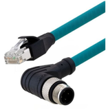 Category 5e M12 4 Position D code SF/UTP Industrial Cable, Right Angle M12 M/RJ45, 15.0m -- T5A00023-15M