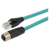 Category 5e M12 4 Position D code Double Shielded Industrial Cable, M12 F / RJ45, 3.0m -- T5A00014-3M