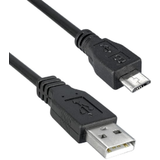 USB 2.0 A Male to USB 2.0 Micro B Male, Black color, 28/28AWG, 3FT Length -- 3025030-03