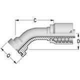 45° Flange SAE 6000 PSI J518 Code 62 -- B-0808-C624