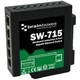 Hardened Industrial 5 Port Gigabit Ethernet Switch DIN Rail Mountable -- SW-715