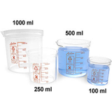 Plastic Beakers, PMP Square Ratio Beakers w/ Red Graduations -- 522095-0100