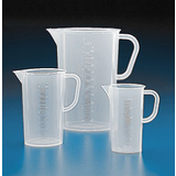 Tall Form Polypropylene Plastic Beakers w/ Handles -- 326485-0250